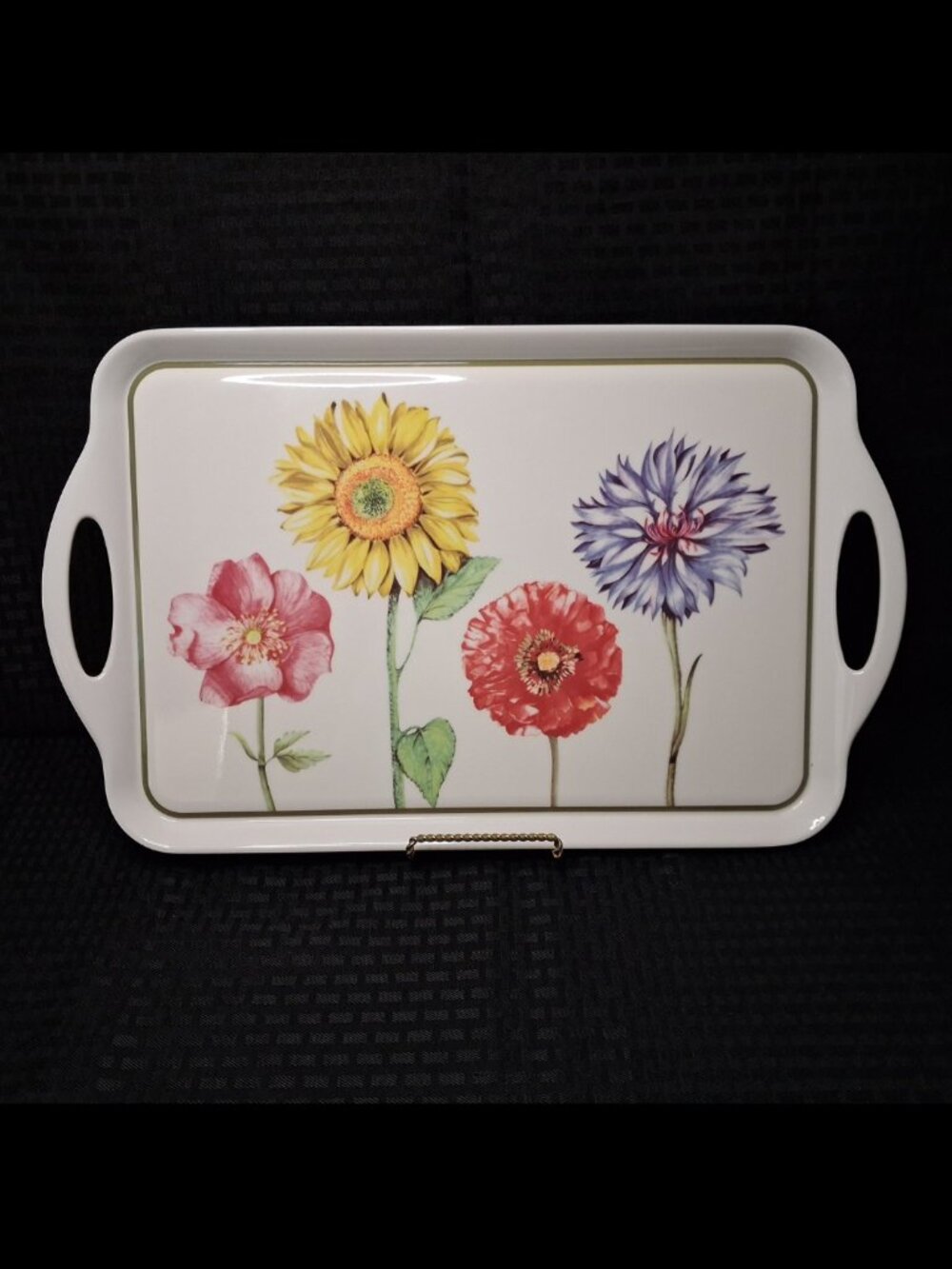 VILLEROY & BOCH Flora Floral 11.5x19 Melamine Rectangular Serving Tray Handles